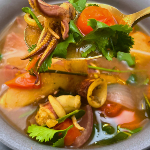 Spicy Calamari turmeric Soup
