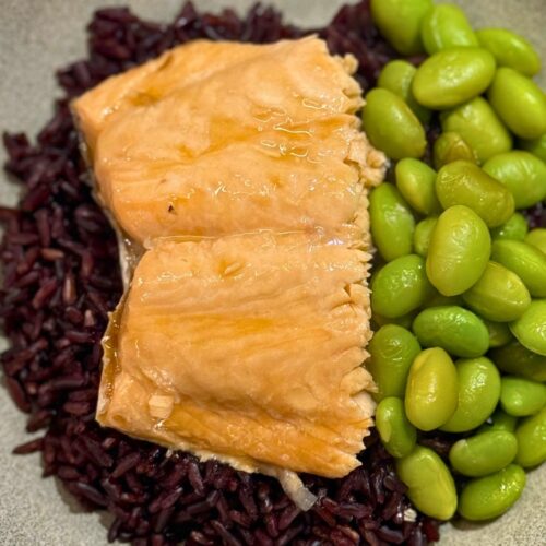 Steamed Salmon with Edamame