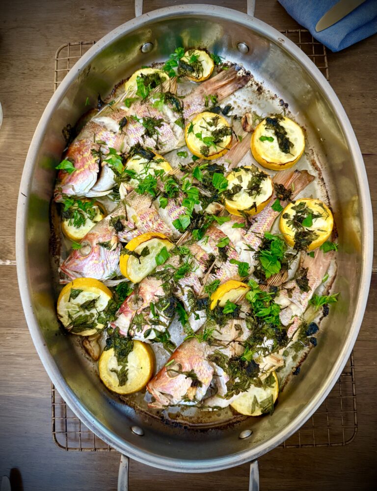 Baked Snapper With Olive Oil & Herbs